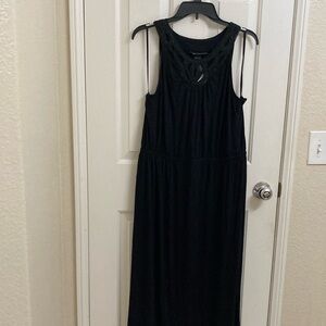 Lane Bryant Black Ruched Maxi Dress